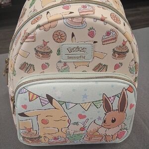 Loungefly Pastel Pikachu & Eevee Dessert Print Mini Backpack